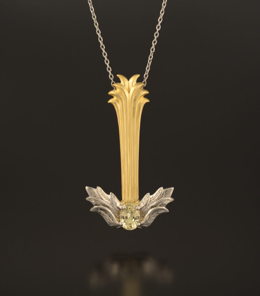 Jon M Ryan gold and sapphire pendant